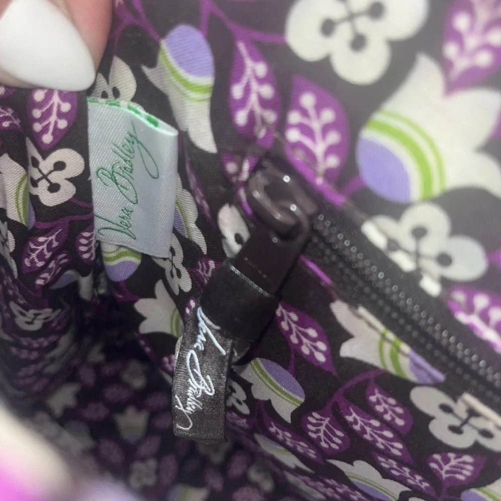 Vera Bradley Attache Laptop Messenger Bag Plum Petals Retired 14x12x4